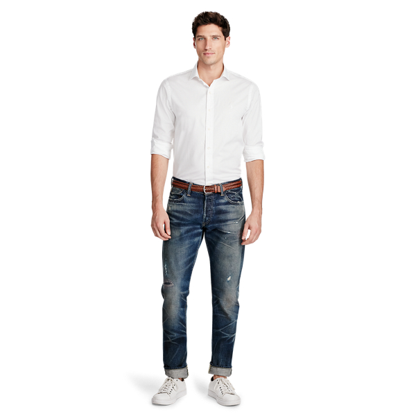 White Slim Fit Cotton Poplin Shirt Polo Ralph Lauren 2