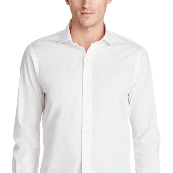 White Slim Fit Cotton Poplin Shirt Polo Ralph Lauren 5