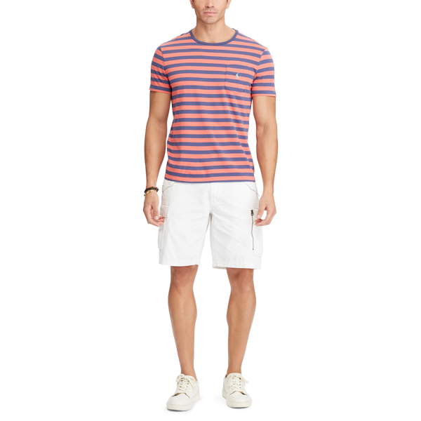 Western Red/Observer Blue Striped Cotton Pocket T-Shirt Big & Tall 2