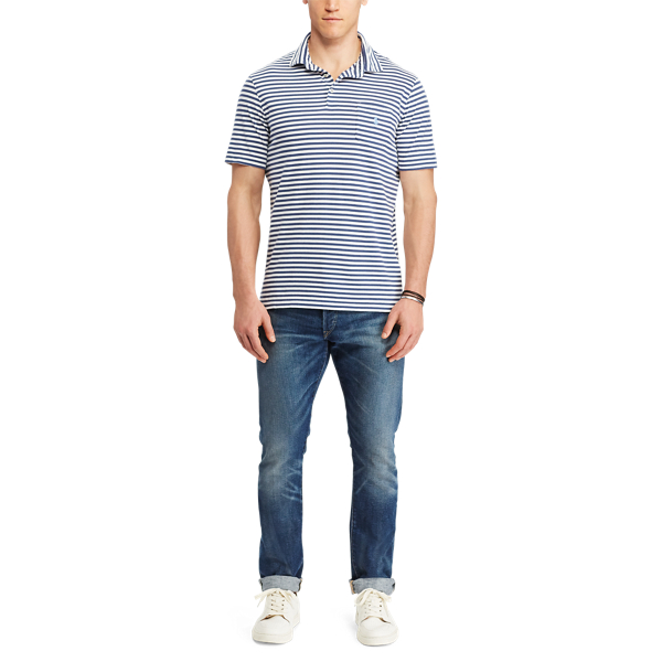 Fresco Blue/White Classic Fit Jersey Polo Shirt Big & Tall 2