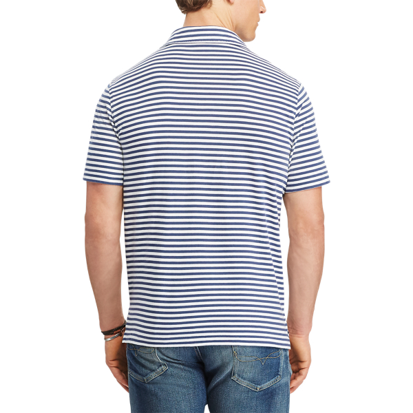 Fresco Blue/White Classic Fit Jersey Polo Shirt Big & Tall 4