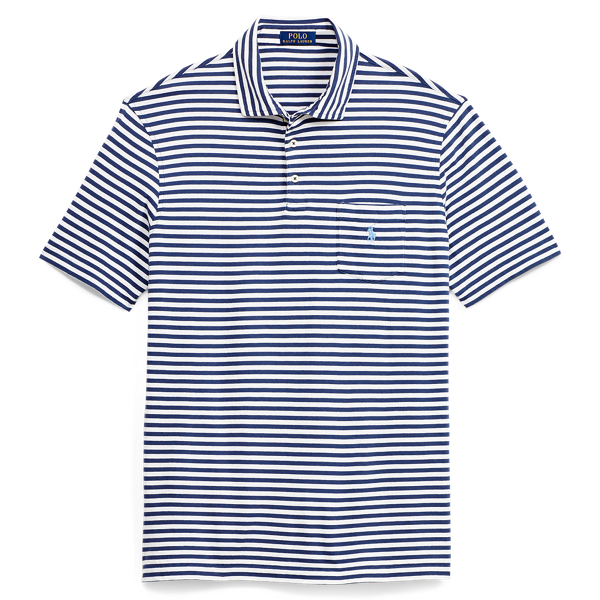 Fresco Blue/White Classic Fit Jersey Polo Shirt Big & Tall 1