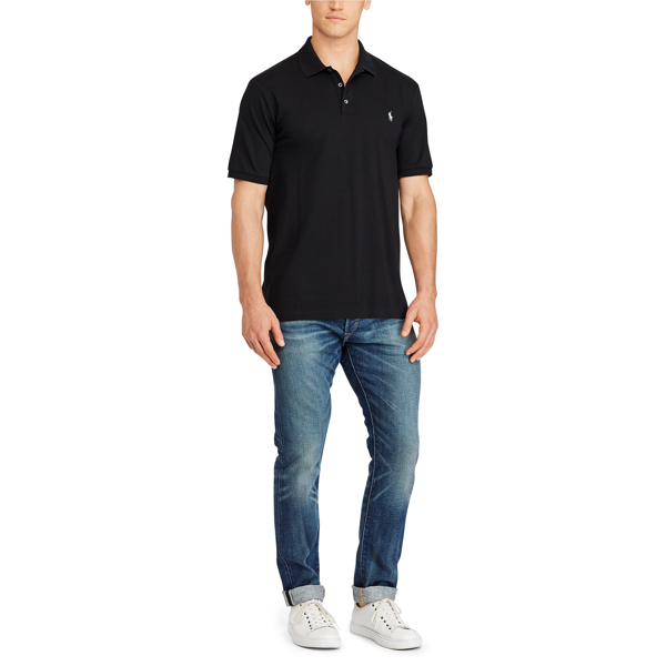 Polo Black Classic Fit Stretch Mesh Polo Big & Tall 2