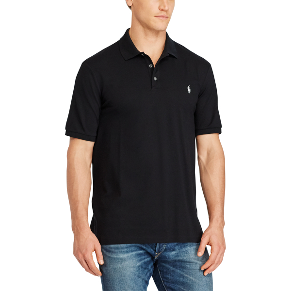 Polo Black Classic Fit Stretch Mesh Polo Big & Tall 3