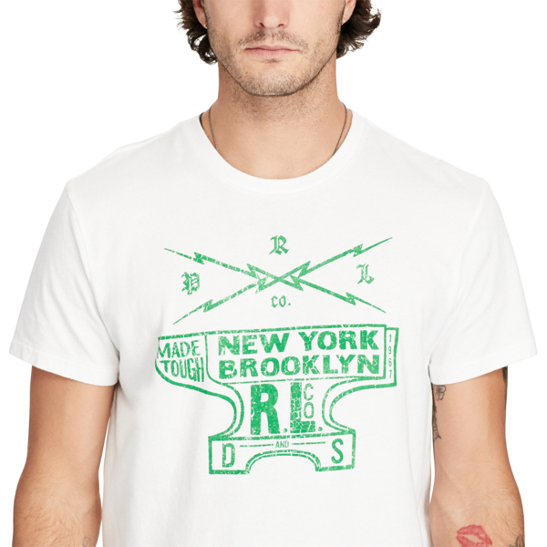 Spa White Cotton Jersey Graphic Tee Polo Denim & Supply 3