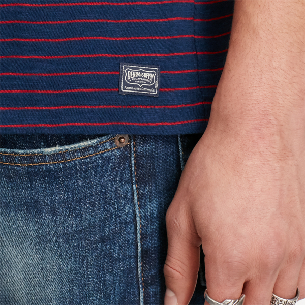 Captain Stripe Striped Cotton Jersey Tee Polo Denim & Supply 4