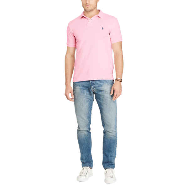 Carmel Pink Slim Fit Weathered Mesh Polo Polo Ralph Lauren 2