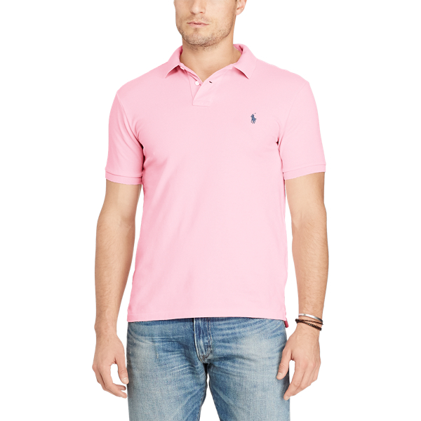 Carmel Pink Slim Fit Weathered Mesh Polo Polo Ralph Lauren 3