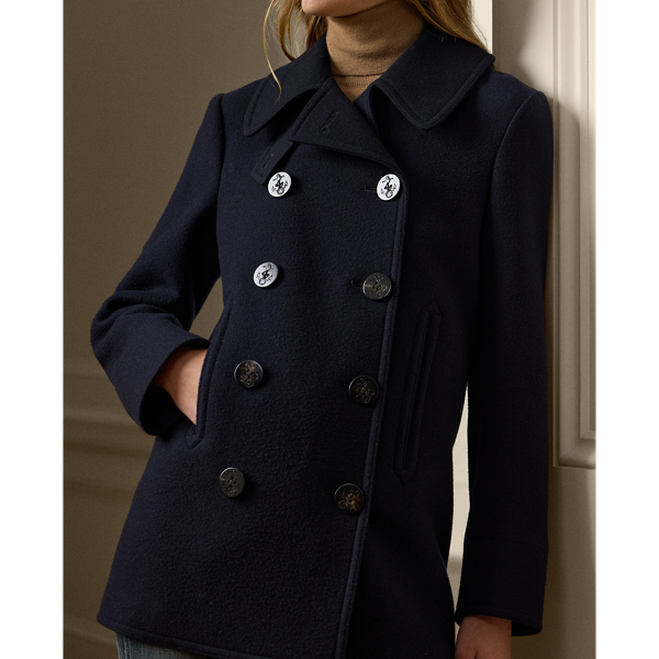 Navy pea coat womens on sale