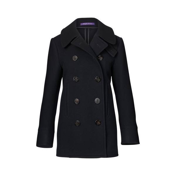 Ladies black pea coat online