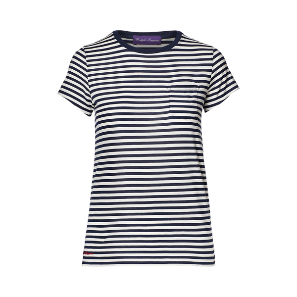 Striped Crewneck Pocket T shirt