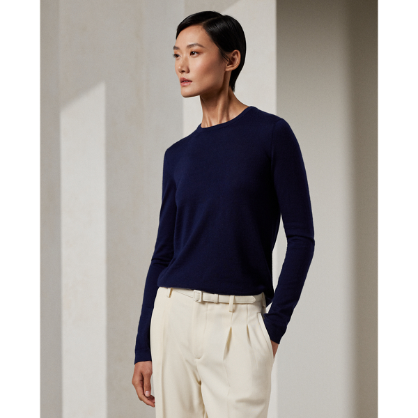 Lux Navy Pull col rond en cachemire Ralph Lauren Collection 1