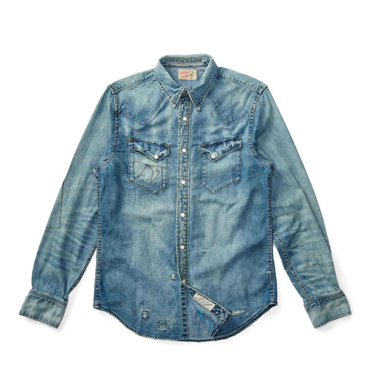 Repaired Denim Western Shirt