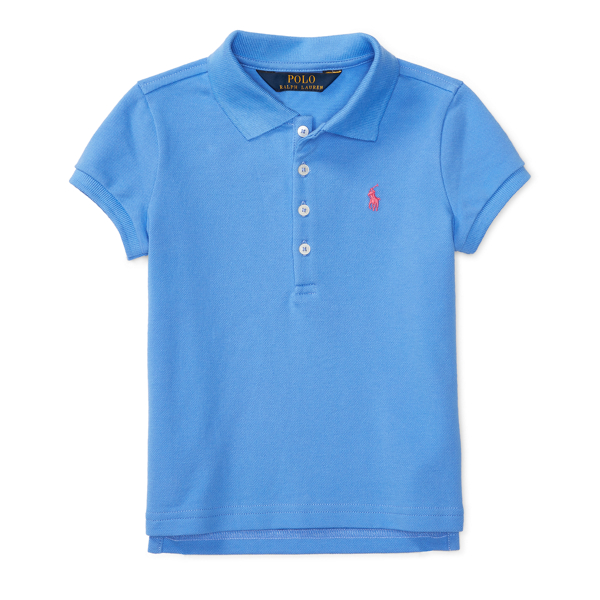 Harbor Island Blue Short Sleeve Polo Shirt Girls 2-6x 1