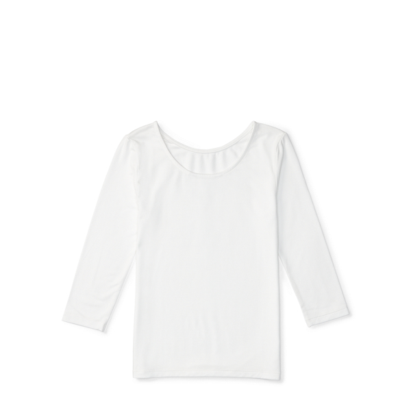 White Jersey Scoop-Back Top Girls 7-16 2