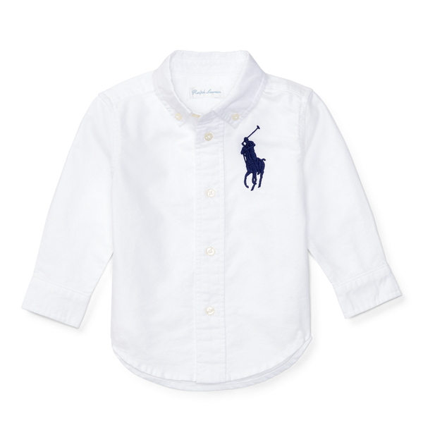 White Big Pony Cotton Oxford Shirt Baby Boy 1