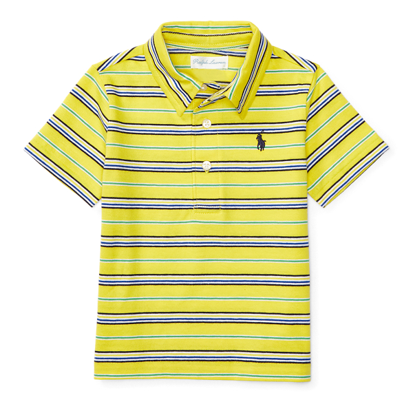 Hampton Yellow Multi Striped Cotton Jersey Polo Baby Boy 1