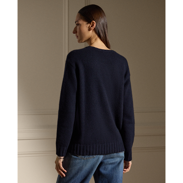 Midnight W/Flag Flag Cashmere Crewneck Jumper Ralph Lauren Collection 5