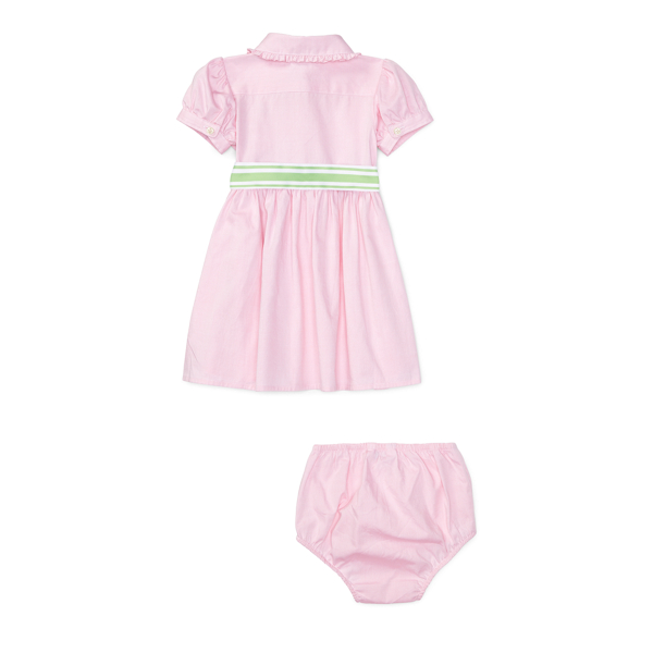 Light Rose Oxford Dress & Bloomer Baby Girl 2