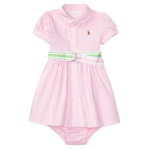 Light Rose Oxford Dress & Bloomer Baby Girl 1