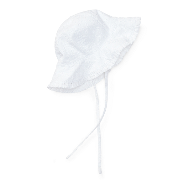 White Eyelet Cotton Sun Hat Baby Girl 1