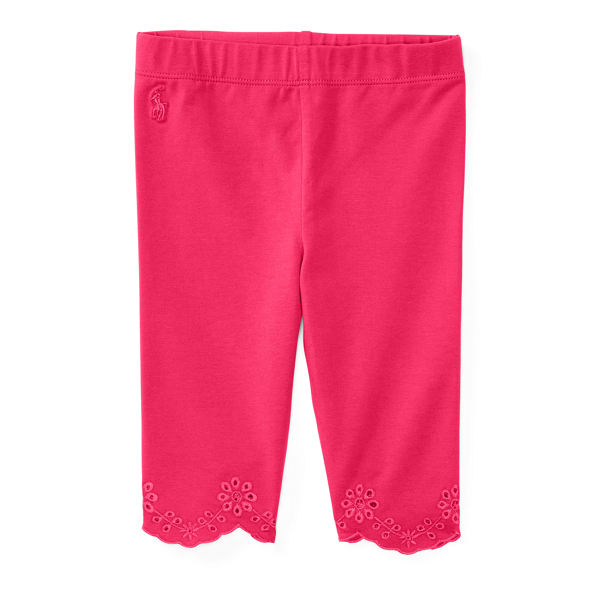 Ultra Pink Eyelet-Cuff Jersey Legging Baby Girl 1