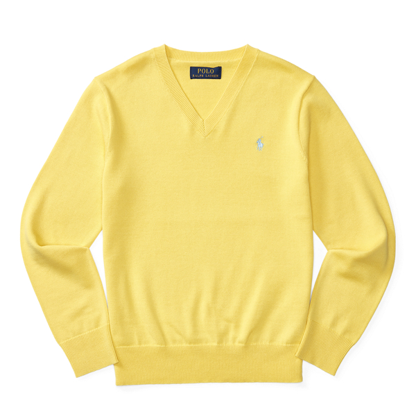 Oasis Yellow Cotton V-Neck Sweater Boys 8-20 1