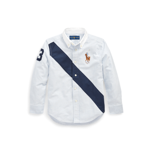 Chemise en coton Oxford banni&egrave;re Boys 1.5-6 Years en 1