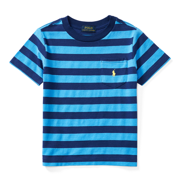 Riviera Blue Multi Striped Cotton Pocket Tee Boys 2-7 1