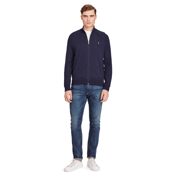 Hunter Navy Cotton Full-Zip Sweater Polo Ralph Lauren 2