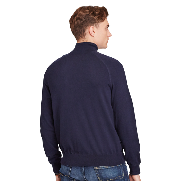 Hunter Navy Cotton Full-Zip Sweater Polo Ralph Lauren 4