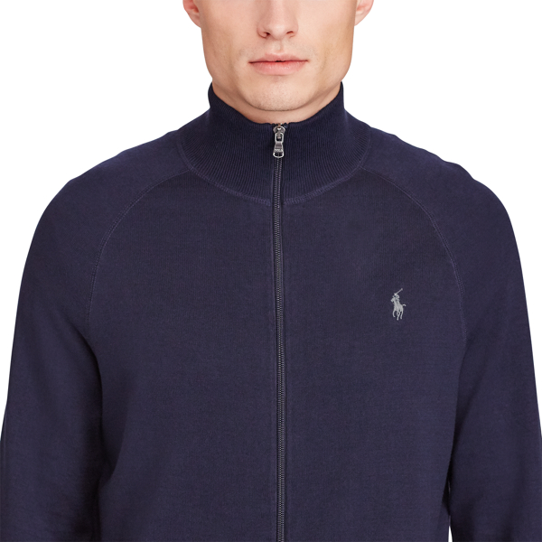 Hunter Navy Cotton Full-Zip Sweater Polo Ralph Lauren 5