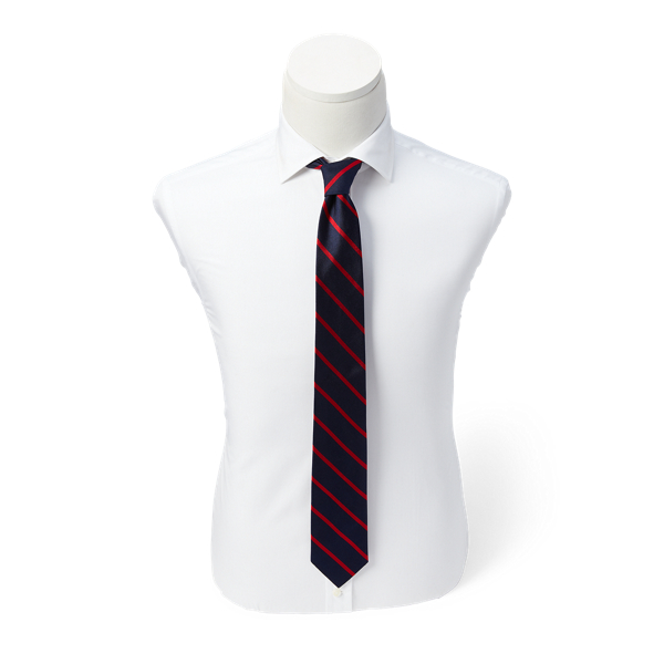 Navy/Red Striped Silk Repp Narrow Tie Polo Ralph Lauren 2