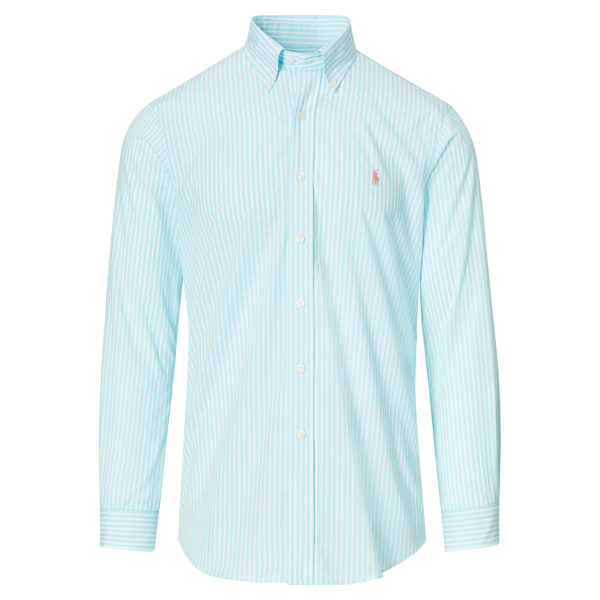 1540d Hammond Blue/White Standard Fit Cotton Shirt Polo Ralph Lauren 1