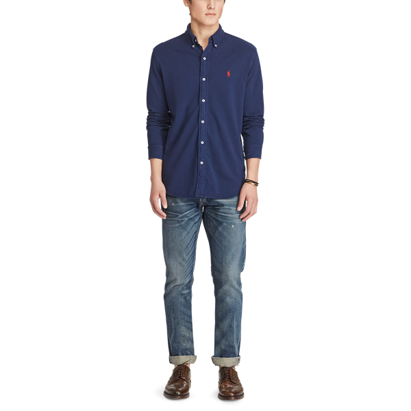 Newport Navy Classic Fit Cotton Mesh Shirt Polo Ralph Lauren 2
