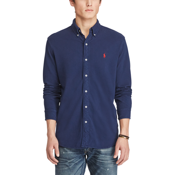 Newport Navy Classic Fit Cotton Mesh Shirt Polo Ralph Lauren 3