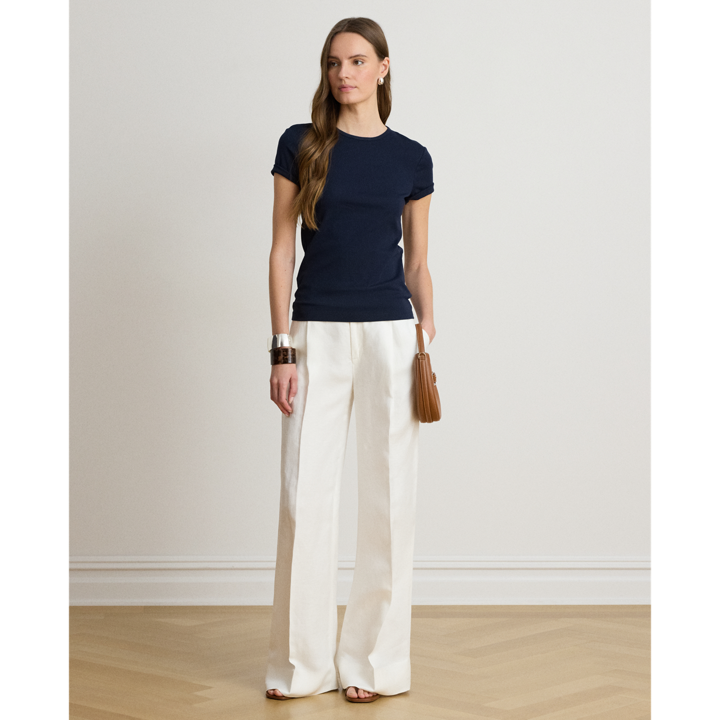 Женская футболка Ralph Lauren Stretch Cotton, цвет: Тёмно-синий — фото 1