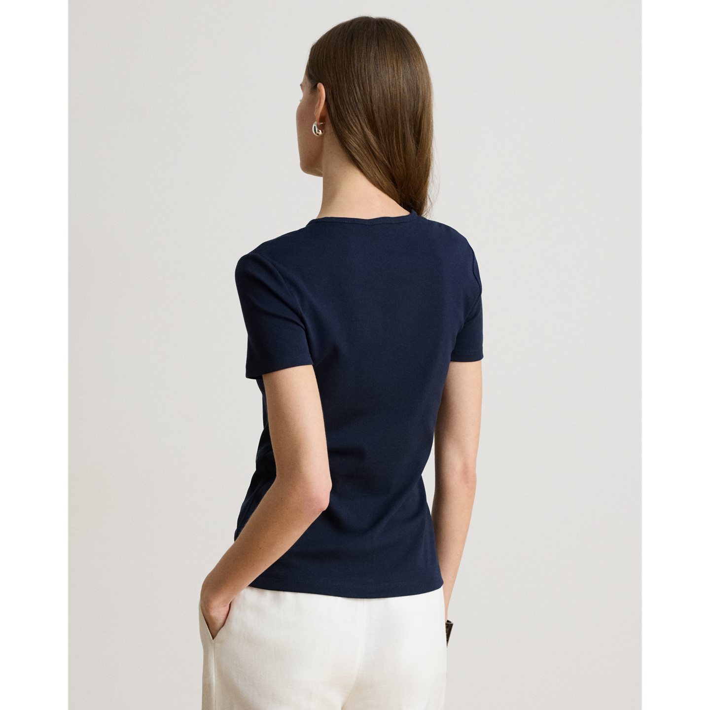 Женская футболка Ralph Lauren Stretch Cotton, цвет: Тёмно-синий — фото 2