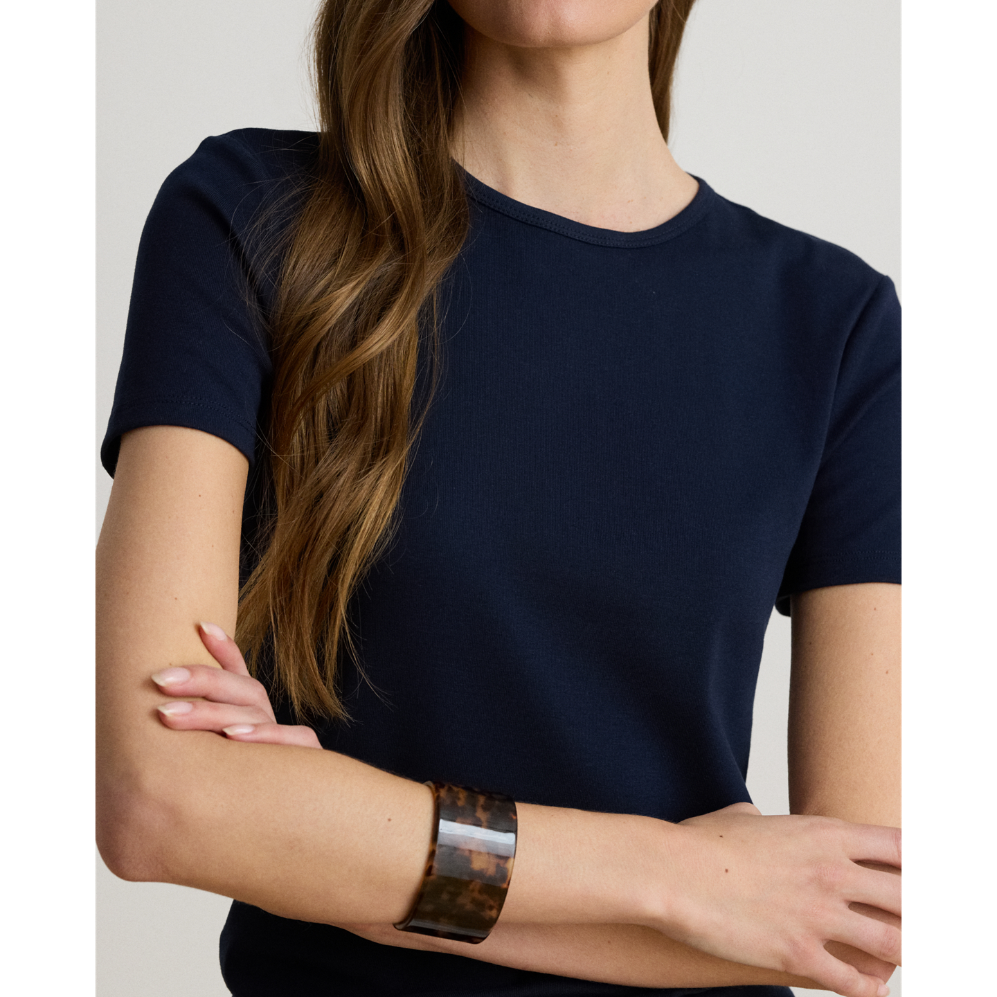 Женская футболка Ralph Lauren Stretch Cotton, цвет: Тёмно-синий — фото 3