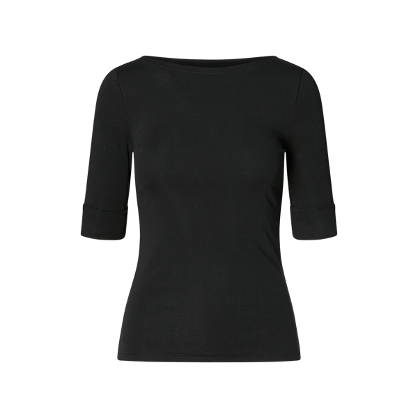 Stretch Cotton Boatneck Tee