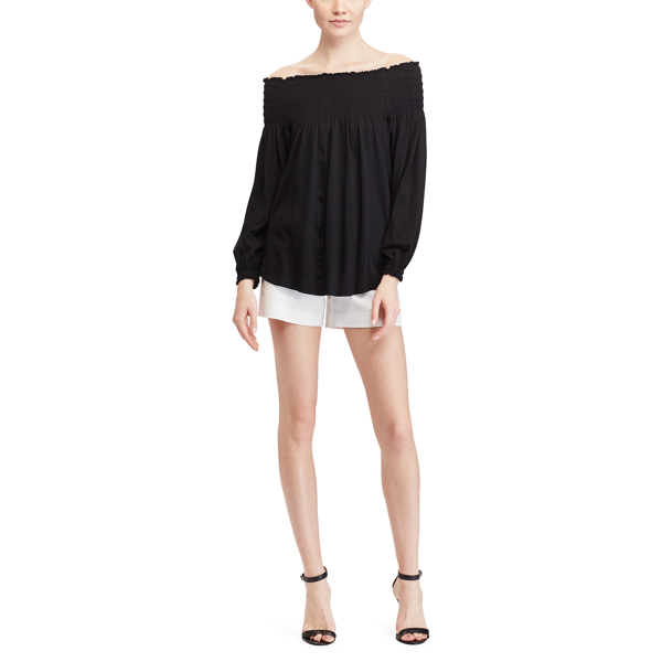Polo Black Smocked Off-the-Shoulder Top Lauren 2