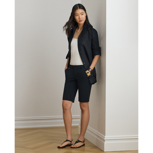 Black Bi-Stretch Twill Short Lauren 7