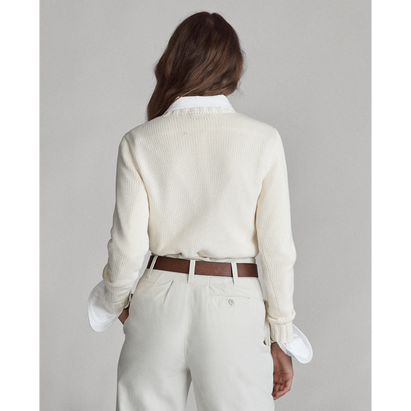 Rundhalspullover mit Flagge Polo Ralph Lauren in Creme multi 4