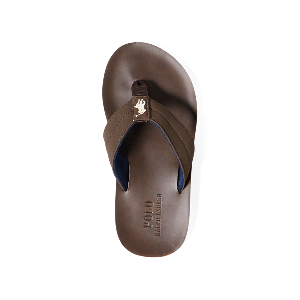 Chocolate Brown Faux-Leather Flip-Flop Sandal Child 3
