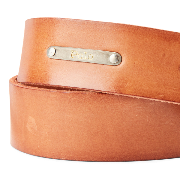 Ceinture &eacute;questre en cuir Polo Ralph Lauren en Roux sable 2