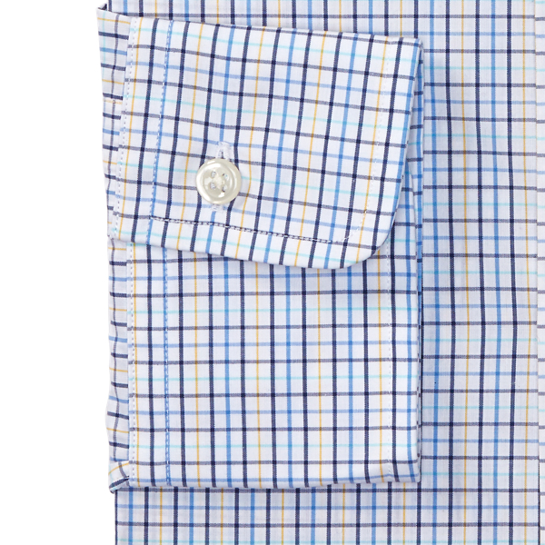 White/Yellow Checked Cotton Dress Shirt Polo Ralph Lauren 2