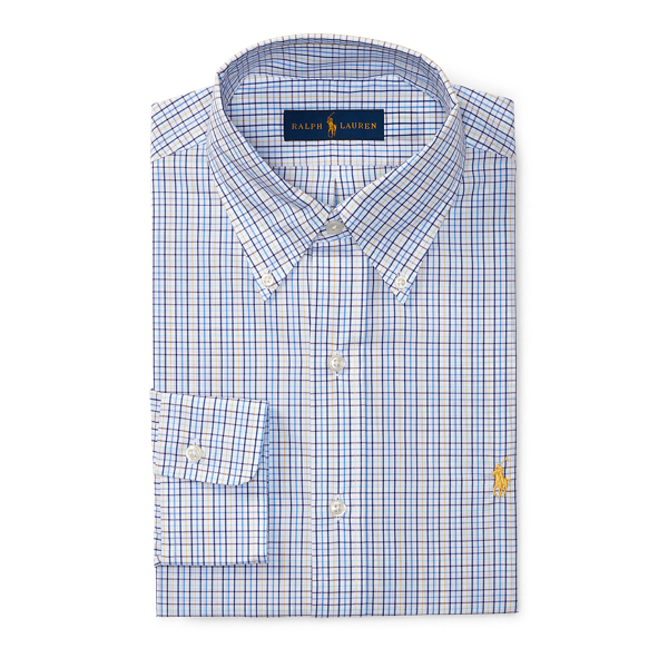 White/Yellow Checked Cotton Dress Shirt Polo Ralph Lauren 4