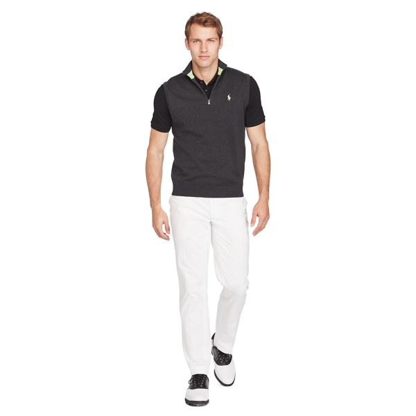 Onyx Heather Cotton Half-Zip Sweater Vest Polo Golf 2