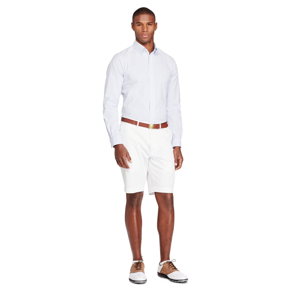Regent Blue/White Performance Seersucker Shirt Polo Golf 2