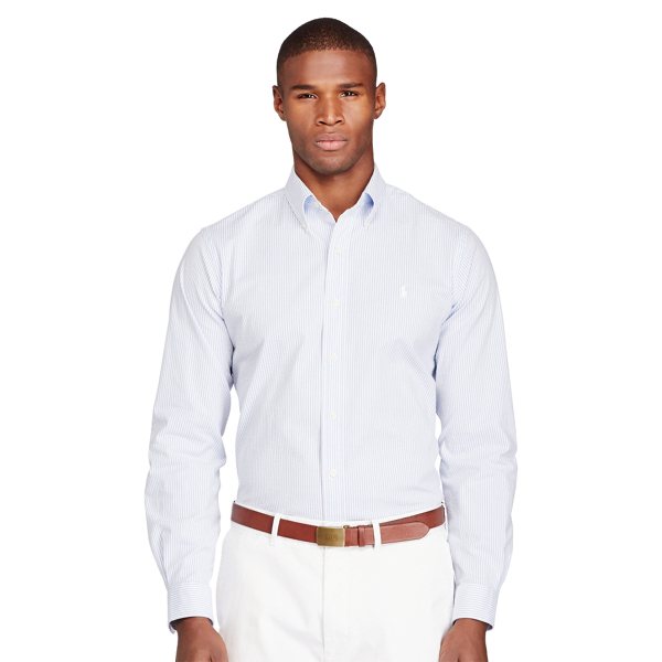Regent Blue/White Performance Seersucker Shirt Polo Golf 3